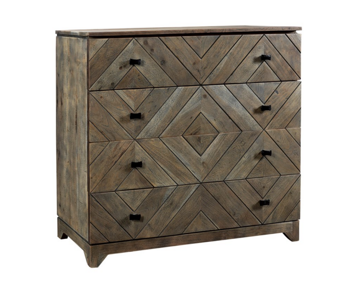 Diamond Pattern 4 Drawer Chest