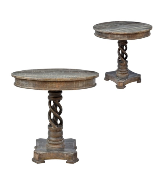 Mango Wood Twist Accent Table
