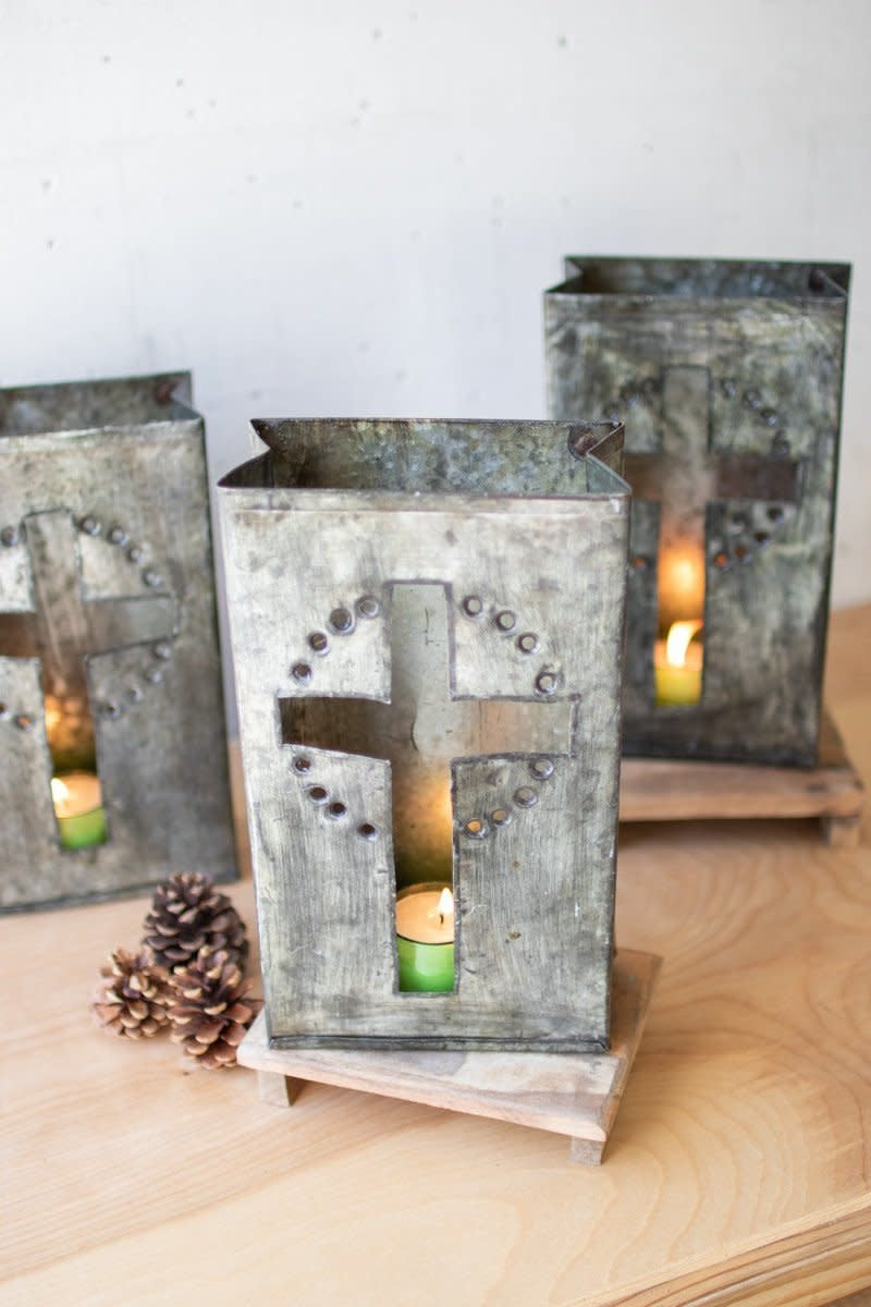 Recycled Metal Cross Luminary