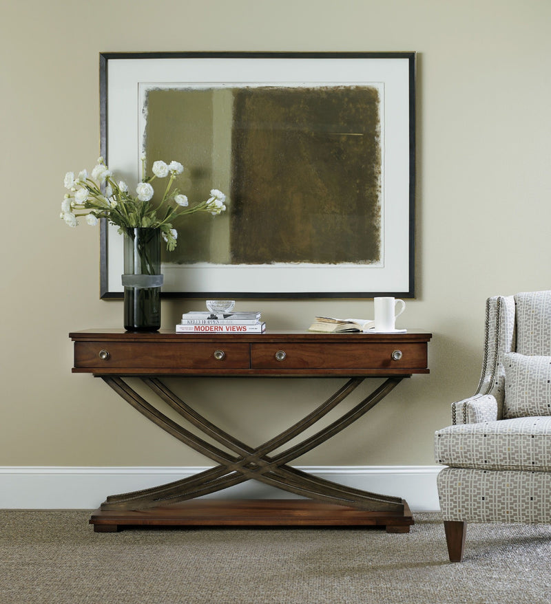 Palisade Cross Base Console Table