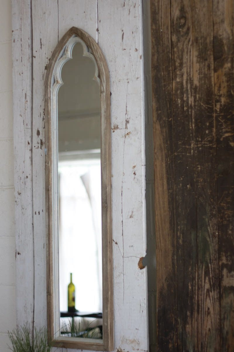 Arched Wood Framed Mirror