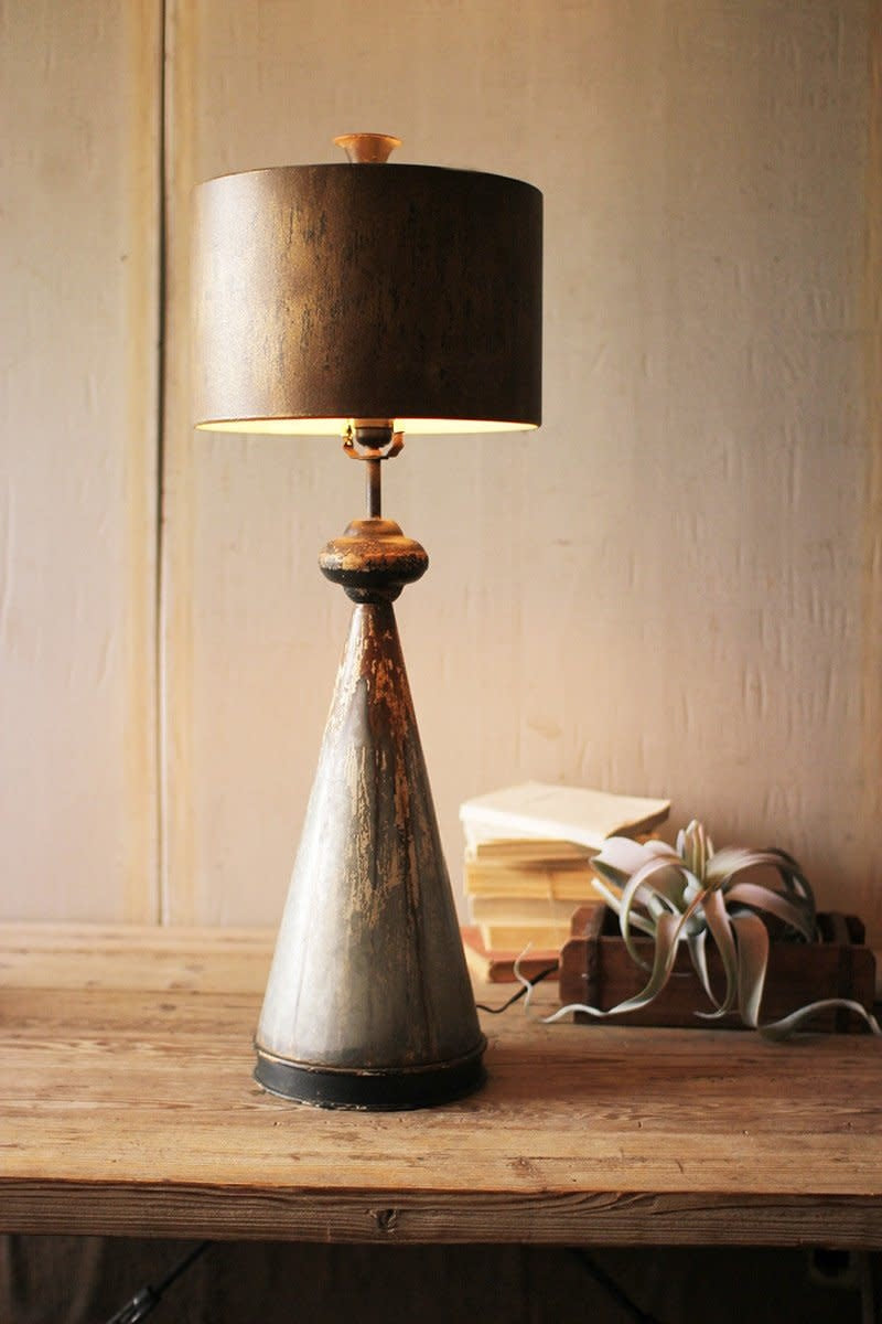 Table Lamp With Metal Base And Shade