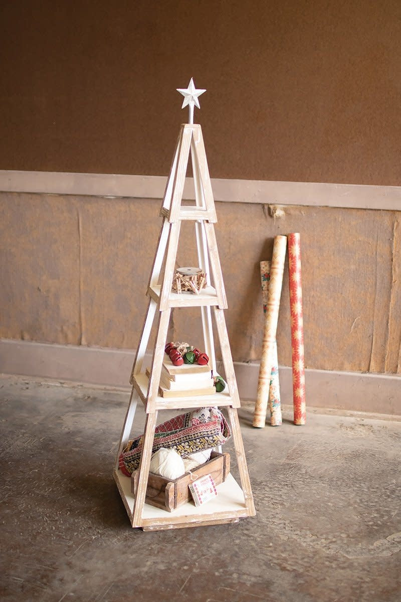 Wooden Christmas Tree Topiary Shelf Large SigmanMills Furniture