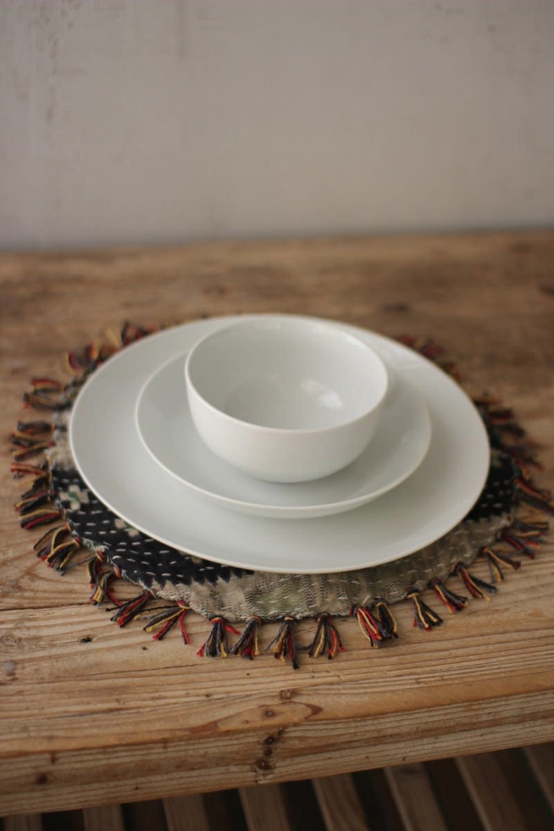 S 3 White Ceramic Dinnerware -one Each Bowl Salad Dinner