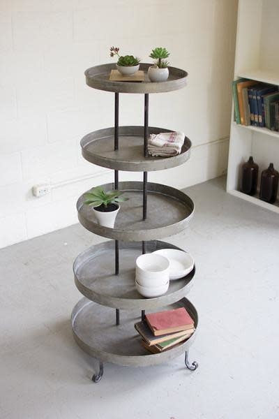 Five Tiered Round Metal Display Tower