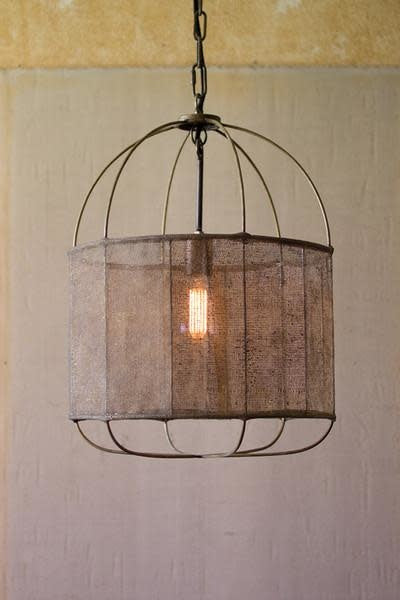 Drum Pendant Light With Fabric Shade