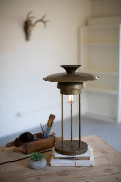 Metal Table Lamp With Dome Shade