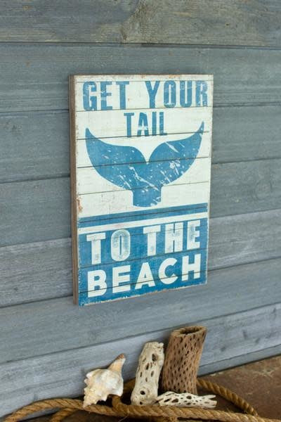 To The Beach Printed On Wood