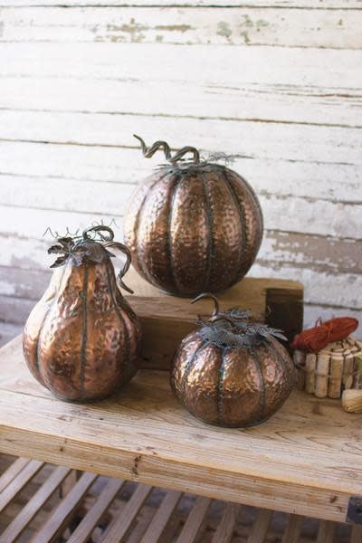 Set Of Three Metal Thanksgiving Pumpkins