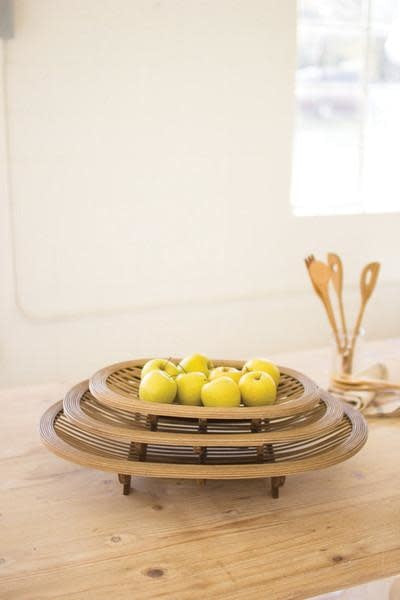Set Of Three Bamboo Trays