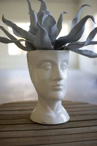 Ceramic Head Planter - White