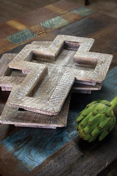 S Of 2 Wooden Cross Trays