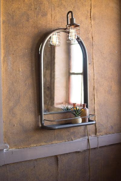 Wall Mirror With Shelf And Light