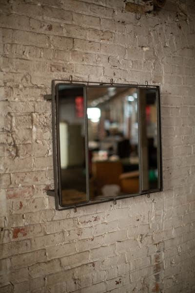 Three Rotating Wall Mirrors With Metal Frame