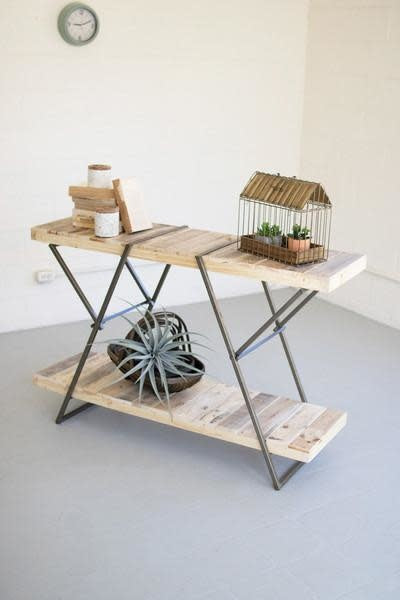 Recycled Wood And Metal Sofa Table