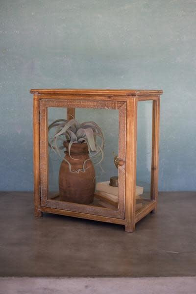 Wood And Glass Display Case - 18x12x21t