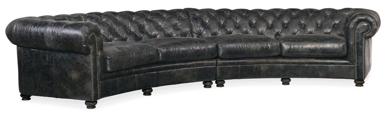 Weldon Leather Tufted Sectional Sofa