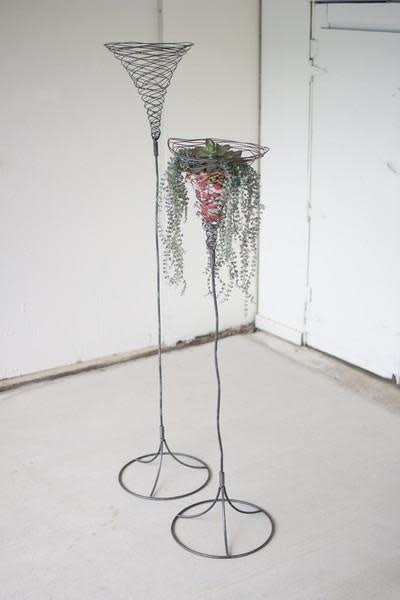Set Of Two Tall Wild Wire Planters