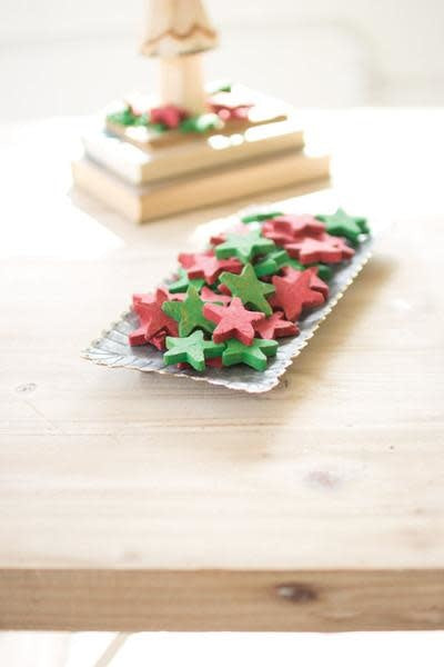 Red And Green Clay Stars-bag Of 75