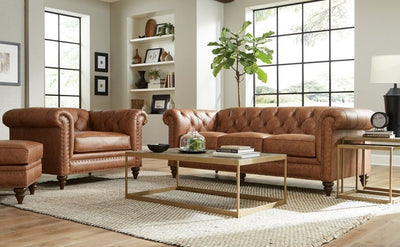 Victor Leather Sofa- without Toss Pillows