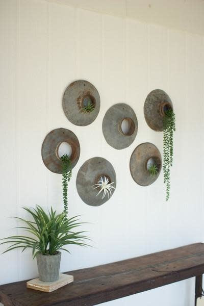 Set Of Six Repurposed Metal Wall Hangings