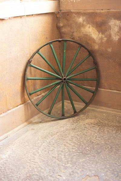 Antique Green Iron Wheel