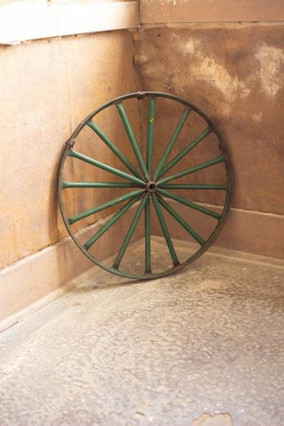 Antique Green Iron Wheel