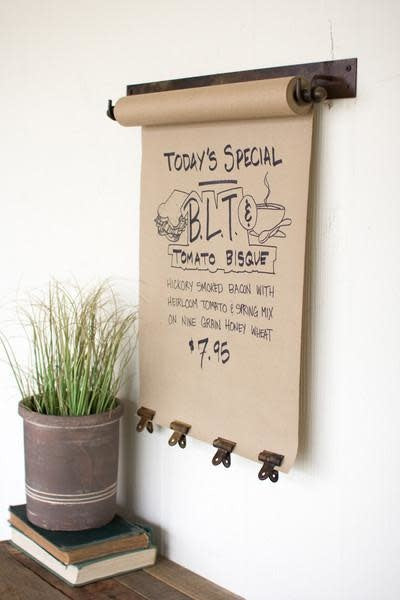 Hanging Note Roll With 4  Brass Finish Clips-22in