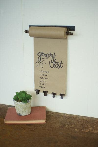 Hanging Note Roll With 4  Brass Finish Clips-11in