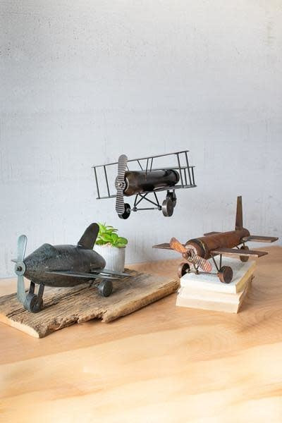 Set Of Three Metal Airplanes