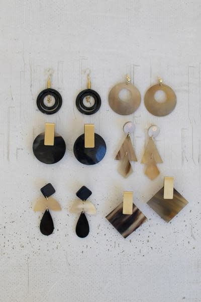 Set Of Six Assorted Horn Earrings