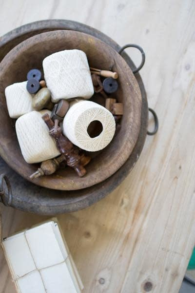 Old Round Wooden Bowls