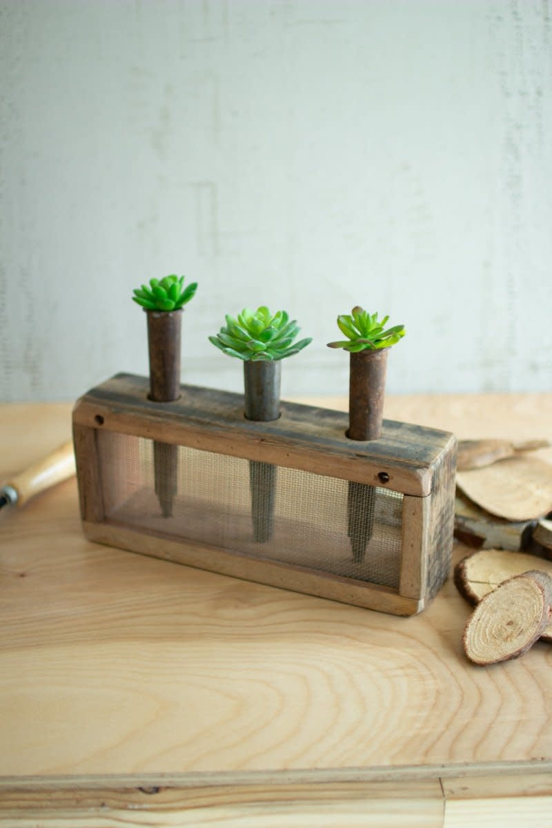 Three Repurposed Metal Ice Cream Mold Bud Vases