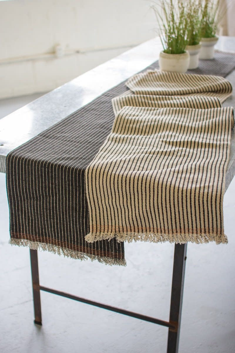 Set Of Two Cotton And Jute Table Runners