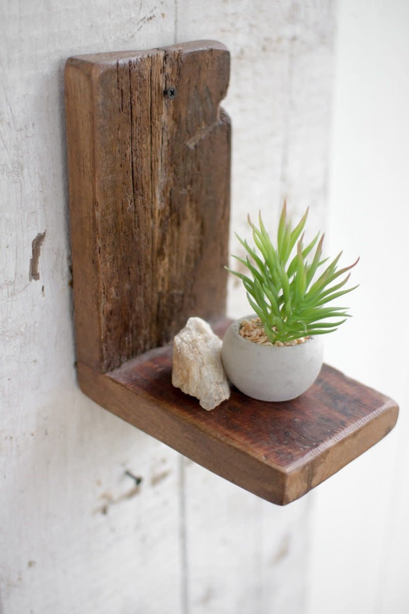 Small Recycled Wood Wall Shelf