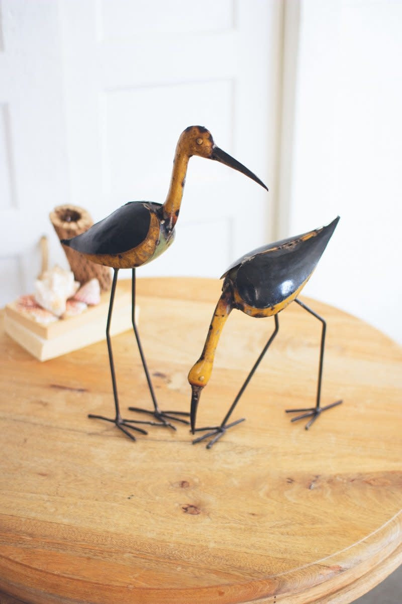 Set Of Two Recycled Iron Shore Birds