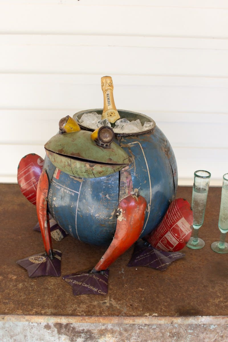 Recycled Iron Frog Cooler/planter