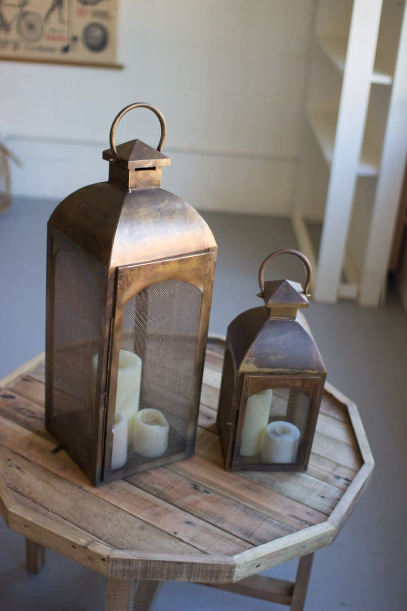 Set Of Two  Bronze Lanterns