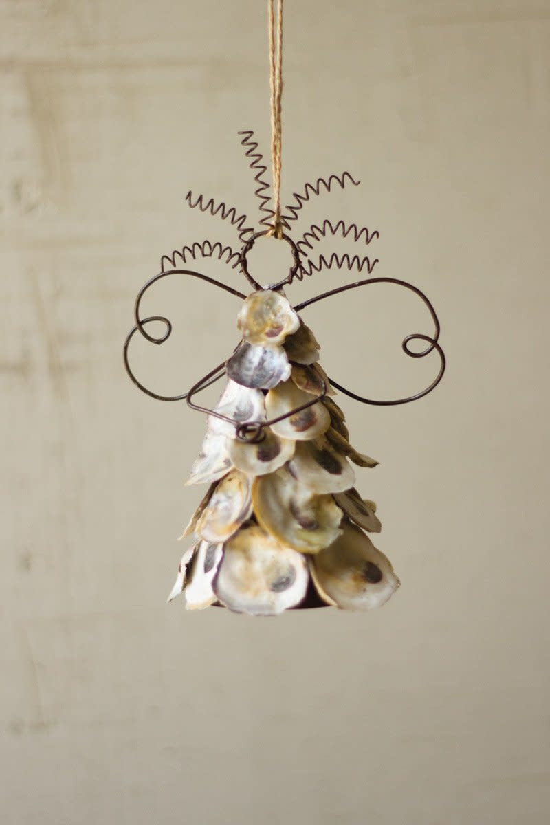 Oyster Shell Angel Ornament