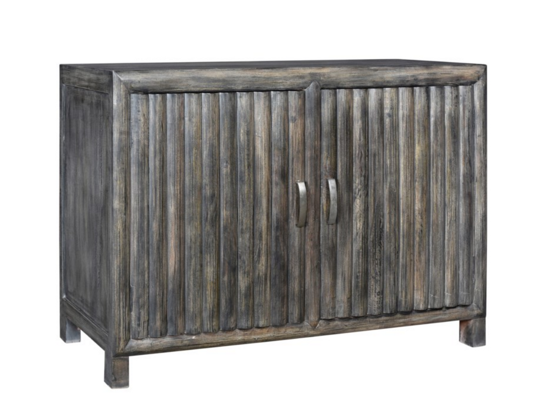 2 Door Grey Ribbed Cabinet