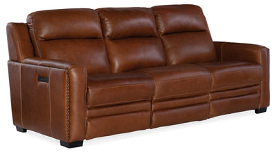 Lincoln Power Recline Sofa w/ Power Headrest &Lumbar Recline